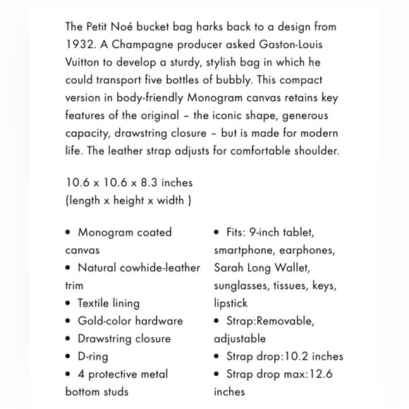 Authentic Louis Vuitton Petit Noe Bucket Bag - Picture 11 of 11